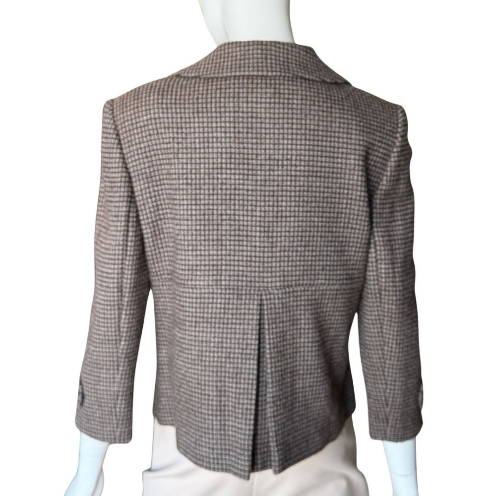 Ann Taylor (Original Ann Taylor) Brown/Cream Wool Blend 2-Button Jacket Size 8 - Picture 4 of 10